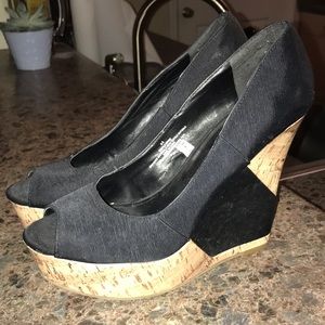 Black/Cork Wedges